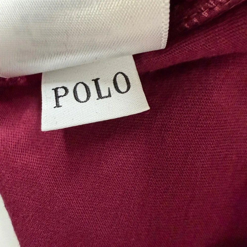 Polo Ralph Lauren T-Shirt Men L Burgundy Long Sleeve Crew Neck Pony Logo Preppy
